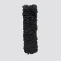 Classic black 100% wool curly knit scarf featuring premium lamb wool texture for winter - 170x10cm / Dark Gray