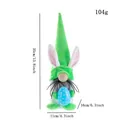Gnome de Pâques avec chapeau à oreilles de lapin vert tenant un œuf à pois bleu - Vert