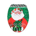 Funda para tapa de inodoro de Navidad con Papá Noel y estampado de hombre de jengibre - Papá Noel Estilo A