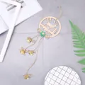 Décoration de Noël en bois avec renne et clochettes dorées pour sapin et portes - Style Renne Rond
