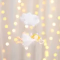 Handmade white cloud Christmas ornament featuring a golden-haired angel with a pink heart - Heart Cloud Angel / White