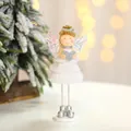 Poupée ange de Noël artisanale blanche et argentée avec ailes et cœur en argent - Ange Debout Cœur Blanc