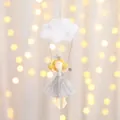 Décoration de Noël fée avec nuage blanc en peluche et robe à paillettes argentées - Ange Nuage Debout / Gris