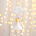 Décoration de Noël faite main avec nuage en peluche, ange et paillettes argentées - Ange Nuage Debout / Blanc