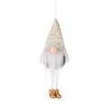 Gnomo di Natale con cappello di paillettes oro e barba bianca per decorazioni - Stile gambe lunghe oro / Oro