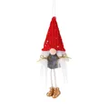 Gnomo di Natale decorativo con cappello rosso di paillettes e stivaletti dorati da appendere - Stile gambe lunghe rosso / Rosso
