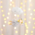 Nuage blanc fait main et ange argenté à suspendre pour décoration de Noël chic - Ange Nuage Coeur / Gris