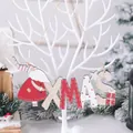 Christmas wooden XMAS ornament with Santa Claus figure and rustic hanging string - Style A XMAS Letter Sign