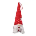 Gnomo di Natale in peluche da appendere con cappello rosso a stella e barba bianca - Stile Cappello Rosso Illuminato
