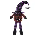 Λούτρινος νάνος κολοκύθα Halloween με ριγέ πόδια και μωβ πουά καπέλο μάγου - Μοβ