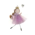 Décoration de Noël poupée fée avec jupe en tulle violet et couronne dorée brillante - Violet