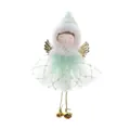 Mint green angel ornament with pointed hat and mesh skirt for Christmas tree - Green