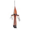 Halloween glowing wizard hat pendant with orange lace skirt and striped long legs - Orange