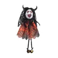 Poupée fantôme d'Halloween avec motif toile d'araignée orange et grelots en métal - Orange