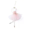 Pink tulle ballet mouse ornament with golden crown and glittery details for Christmas - Style B Hands Level