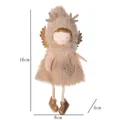 Ciondolo angelo di Natale in peluche con corna dorate, misura 16x8x4 cm - Cachi