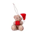 Ours en peluche de Noël avec bonnet rouge et boîte cadeau sur fond blanc décoratif - Kaki
