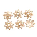 Golden snowflake zinc alloy bead caps for DIY jewelry making handmade accessories - KC Gold