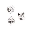 Vintage silver alloy umbrella large hole beads for DIY European charm bracelet or necklace - Antique Silver