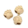 Gouden legering hondenpoot print bedels met grote gaten voor DIY armband sieraden - KC Goud