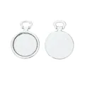 Antique silver 20mm round Eiffel Tower pendant tray for DIY jewelry making - Antique Silver