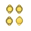 Vintage gouden zinklegering ronde bedels met diamantpatroon rand voor DIY sieraden - Antiek Goud
