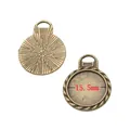 Vintage bronze round alloy pendant base for DIY jewelry with 15.5mm inner diameter tray - Antique Bronze Small