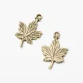Vintage bronze maple leaf alloy pendant with detailed veins for DIY jewelry making - Antique Bronze