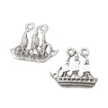 Vintage zeilboot hangers van zinklegering met antieke zilveren afwerking voor sieraden - Antiek Zilver