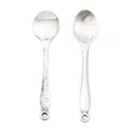 Vintage silver alloy spoon charms for DIY jewelry making with matte antique finish - Antique Silver Spoon