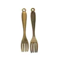 Vintage bronze alloy fork pendant charms for DIY jewelry making and keychains - Antique Bronze Fork