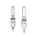 Vintage silver alloy fountain pen nib charms for DIY necklace and jewelry making - Antique Silver