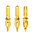 Three vintage gold fountain pen nib charms made of alloy for DIY jewelry making - Antique Gold