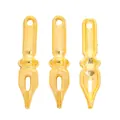 Three-piece set of golden fountain pen nib alloy pendants for DIY jewelry making - Gold