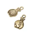 Retro bronze dollar money bag pendants in zinc alloy for DIY jewelry crafting - Antique Bronze