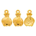 Tres colgantes de bolsa de dinero dorados con signo de dólar en aleación para joyería DIY - Dorado