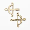 Set of two vintage bronze alloy bow and arrow pendants for DIY jewelry making and crafts - 25*26 / Antique Bronze