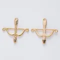 Golden alloy bow and arrow charms with hanging holes for DIY jewelry making - 25*26 / KC Gold