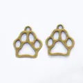 Vintage zinc alloy bear paw pendants with hollow design for DIY jewelry making accessories - Antique Bronze