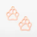 Pair of rose gold animal paw print charms with top loops for DIY jewelry making - Rose Gold