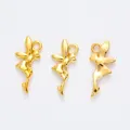 Three gold vintage fairy charms for DIY jewelry making with wings and top hanging loops - Gold