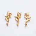 Detailed close-up of golden alloy angel charms for DIY jewelry making and crafting projects - KC Gold