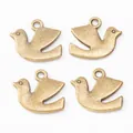 Set of 4 vintage bronze peace dove alloy charms for DIY jewelry making and crafts - Antique Bronze