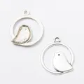 Vintage birdcage alloy pendant charms for DIY jewelry making in antique silver finish - Antique Silver