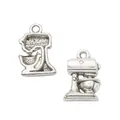 Pendentifs mélangeur de cuisine vintage en alliage argenté pour la création de bijoux - Argent antique