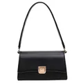 Borsa sottobraccio classica nera da donna con chiusura in metallo dorato e tracolla sottile - Nero