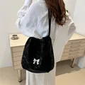 Minimalistische zwarte bucketbag met trekkoord en zilveren metalen strik voor dames - Zwart