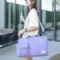 Bolsa de viaje grande color lavanda para fitness y yoga con correa ajustable y bolsos - Púrpura