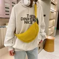 Sac bandoulière demi-lune en nylon jaune vif avec large bandoulière réglable - Jaune Citron