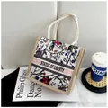 Linen tote bag with vintage floral patterns and rustic rope handles for outdoor use - Vintage Floral (Style 3)